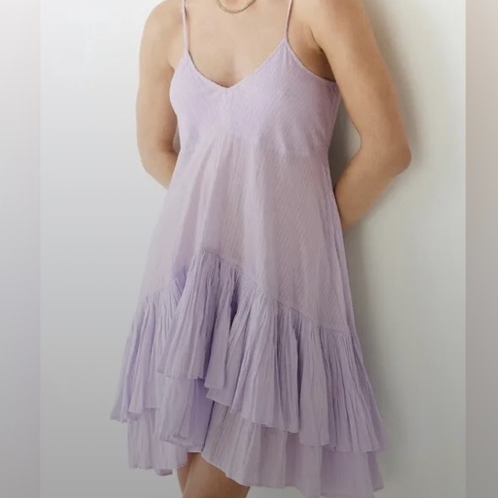 J.CREW BABYDOLL DRESS LILAC TIERED RUFFLE SWEET HYACINTH MEDIUM